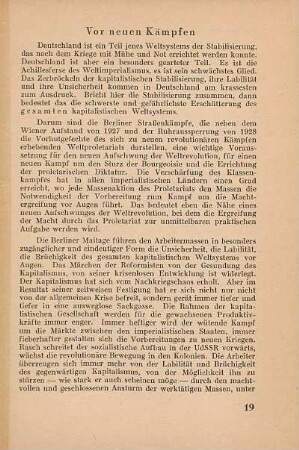 Vor neuen Kämpfen