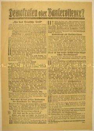 Programmatischer antijüdischer Wahlaufruf der Deutschnationalen Volkspartei.