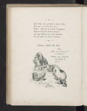 Schwein, Hund und Kuh.