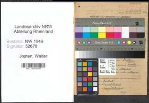 Entnazifizierung Walter Josten , geb. 30.05.1889 (Dolmetscher)