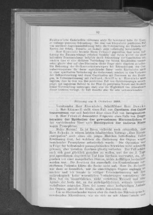 Sitzung am 9. October 1888.