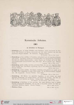 Keramische Arbeiten (Nr. 1 - 216)