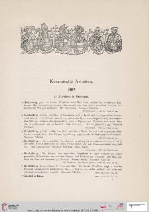 Keramische Arbeiten (Nr. 1 - 216)