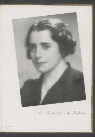 [Fotografía de] Sra. Sarah Terra de Baldomir