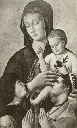 Gentile Bellini: Maria mit dem Kind und einem Stifterpaar