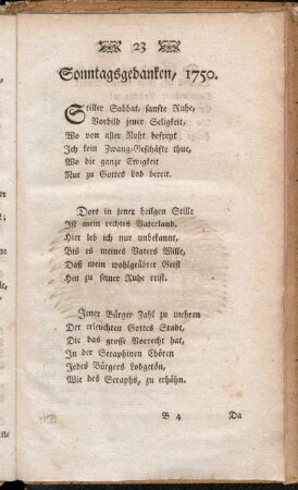 Sonntagsgedanken, 1750.