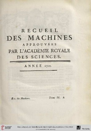 Recueil des Machines Année 1720
