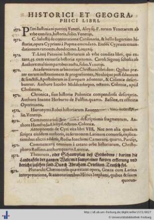 Historici Et Geographici Libri.