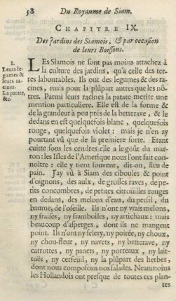 Chapitre IX. Des jardins des Siamois, & par occasion de leurs boissons