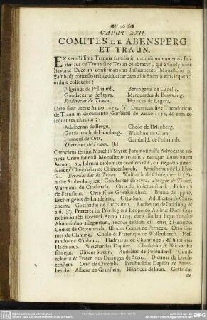 Caput XXII. Comites de Abensperg et Traun
