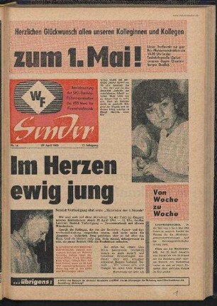 Betriebszeitung 'WF-Sender', Nr.16/1965 (29. April 1965)