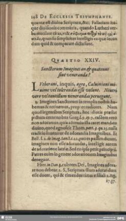 Quaestio XXIV. Sanctorum Imagines & quatenus sint venerandae?