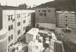 Kreischa-Sobrigau, Lockwitzgrund 123. Schokoladenfabrik Rüger (Wohn- und Gewerbepark). Funktionsgebäude (Haus D, um 1870) und ehem. Kantine und Kindergarten (um 1870)