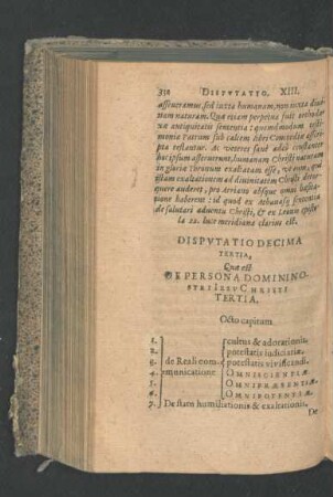 Disputatio Decima Tertia, Quae est De Persona Domini Nostri Jesu Christi Tertia. Octo capitum
