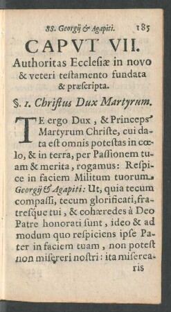 Caput VII. Authoritas Ecclesiae in novo & veteri testamento fundata & praescripta.