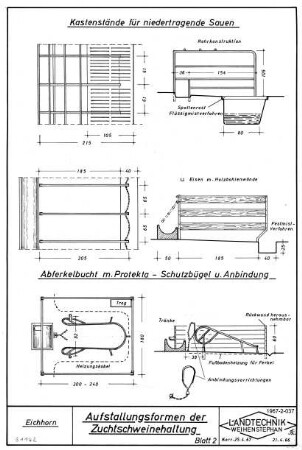 Aufstallungsformen der Zuchtschweinehaltung, Blatt 2