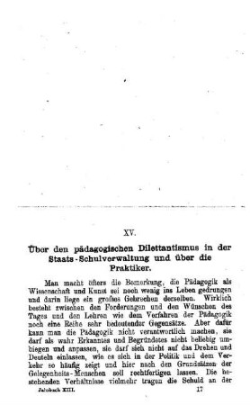 Über den pädagogischen Dilettantismus in der Staats-Schulverwaltung und über die Praktiker