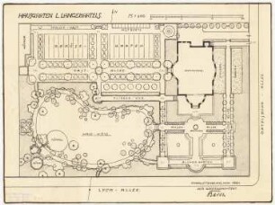 Garten Langebartels, Berlin-Charlottenburg: Garten im Grundriss 1:200, Maßstabsleiste