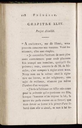 Chapitre XLIV. Projet détaillé.