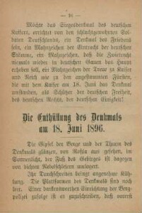 Die Enthüllung des Denkmals am 18. Juni 1896
