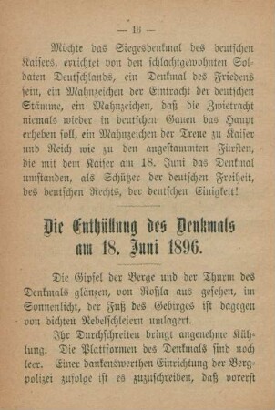 Die Enthüllung des Denkmals am 18. Juni 1896