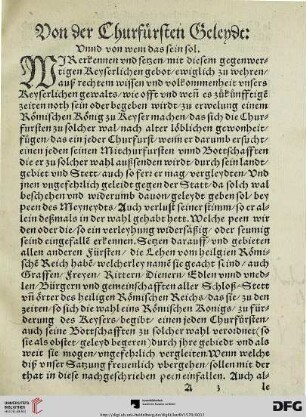 Von der Churfürsten Geleydt