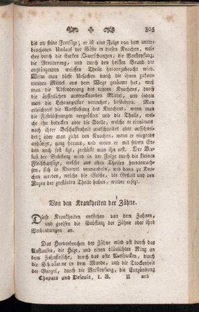 Von den Krankheiten der Zähne. - Von der Verengerung des Mundes.