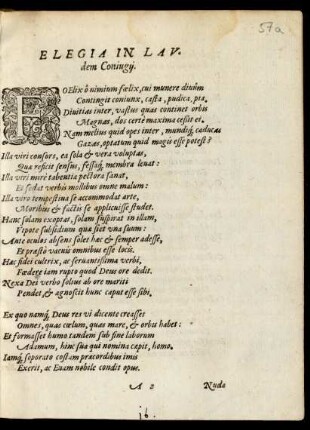Elegia In Laudem Coniugii.