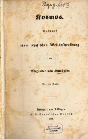 Kosmos : Entwurf einer physischen Weltbeschreibung, 4