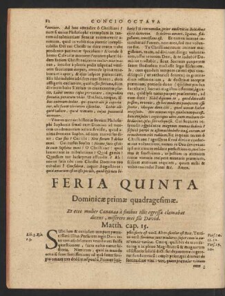 Feria Quinta Dominicae primae quadragesimae.