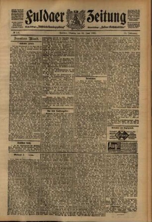 Zweite Ausgabe vom Montag, den 22. Juni 1908.