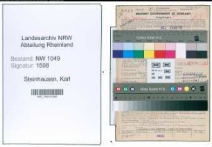 Entnazifizierung Karl Steinhausen , geb. 18.04.1889 (Elektriker)