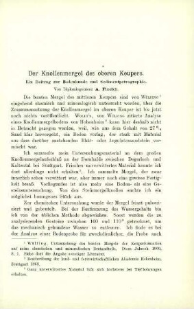 Der Knollenmergel des oberen Keupers