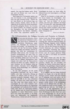 Der Reliquienschrein der Heiligen Gervasius und Protasius zu Breisach