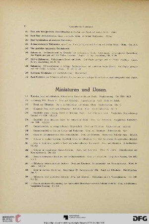 Miniaturen und Dosen (Nr. 271-337)