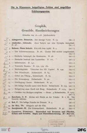 Graphik, gemälde, Handzeichnungen (Nr. 1-530)