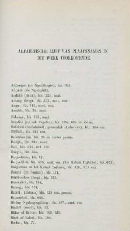 Alphabetische lijst van plaatsnamen in dit werk voorkomende