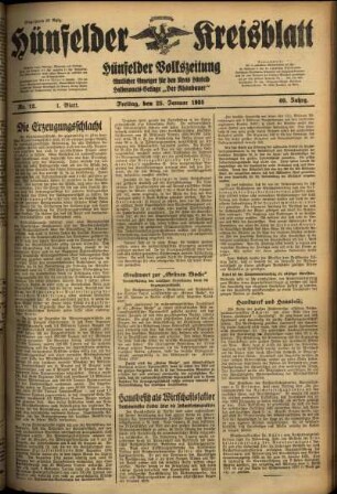 Erste Ausgabe vom Freitag, den 25. Januar 1935.