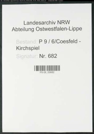 Sterberegister Standesamt Coesfeld-Kirchspiel oder Amt