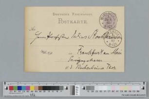Postkarte an Julius Stockhausen