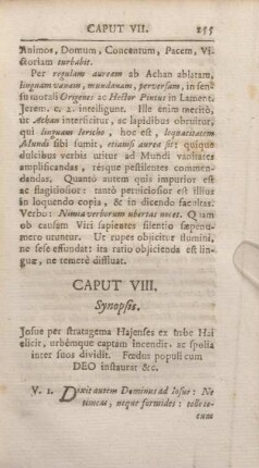 Caput VIII. Synopsis.