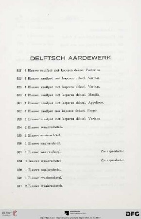 Delftsch Aardewerk (Nr. 827-877)