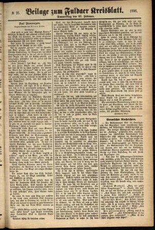 Zweite Ausgabe vom Donnerstag, den 27. Februar 1896.