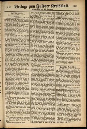 Zweite Ausgabe vom Donnerstag, den 27. Februar 1896.