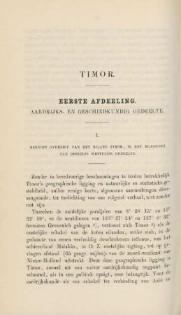 Timor. Eerste afdeeling. Aardrijks- en geschiedkundig gedeelte