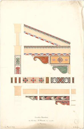 Zocher, Ernst; Florenz (Italien); S. Miniato al Monte - Dachstuhl (Detail)