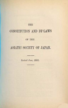 Transactions of the Asiatic Society of Japan. 21. 1893