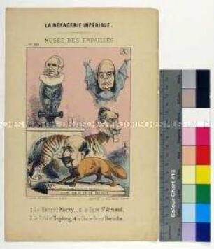 Karikatur auf Politiker des Zweiten Kaiserreiches aus der Serie "La Ménagerie Impériale"