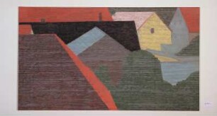 Alt-Übigau II : Dennhardt, Klaus: Alt-Übigau II. Kreide, Papier, Leinwand; 80 x 140 cm. 2001. Dresden: Leonhardi-Museum, Ausstellung Klaus Dennhardt - flußabwärts vom 9. Juli - 29. August 2004.