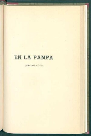 En la pampa : (Fragmentos)